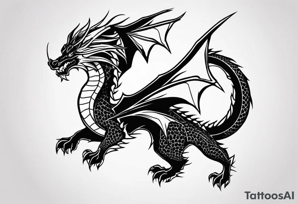 black dragon tattoo idea