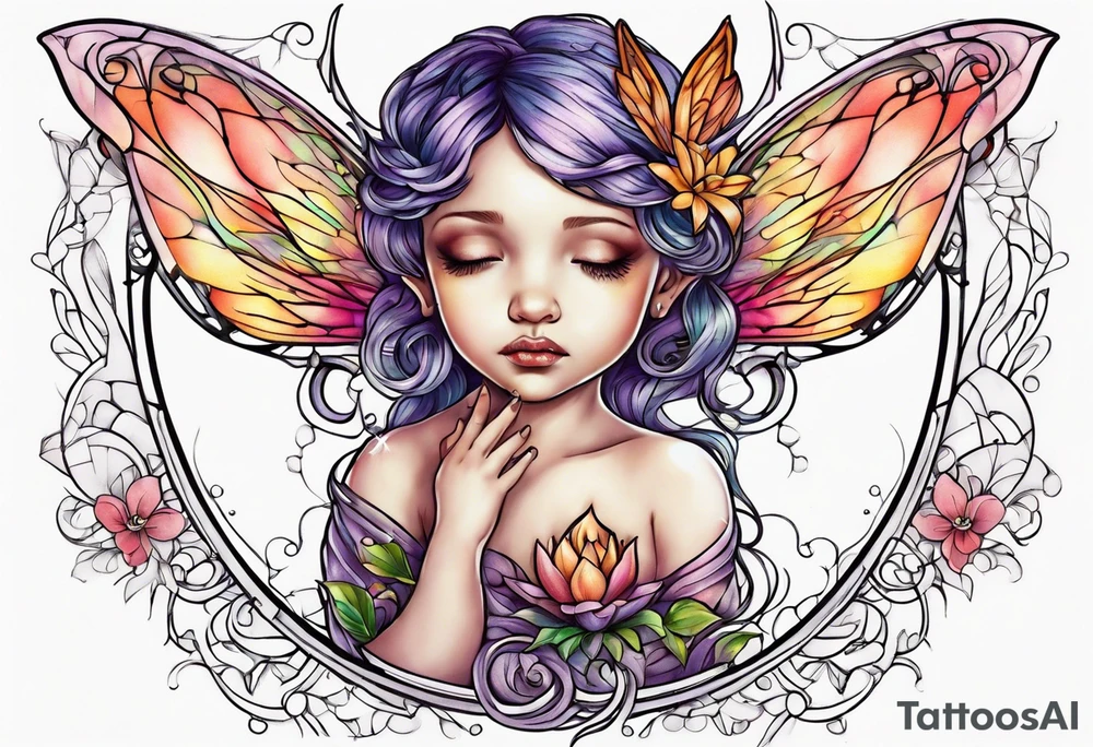 Fairy fetus tattoo idea