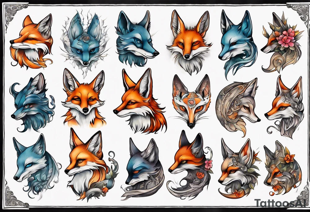 Eulenfuchs fantasie tattoo idea