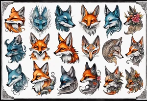 Eulenfuchs fantasie tattoo idea