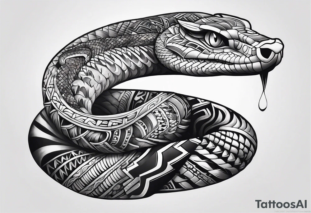 aztec snake sleeve tattoo idea