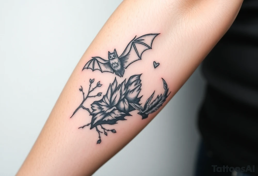 Bats,vines,river,cave tattoo idea