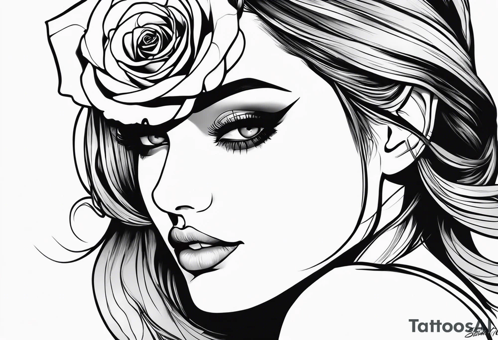 sarah with a rose made to fit on my forearm tattoo idea