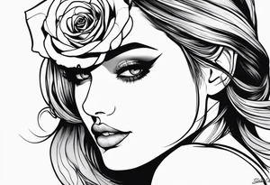sarah with a rose made to fit on my forearm tattoo idea