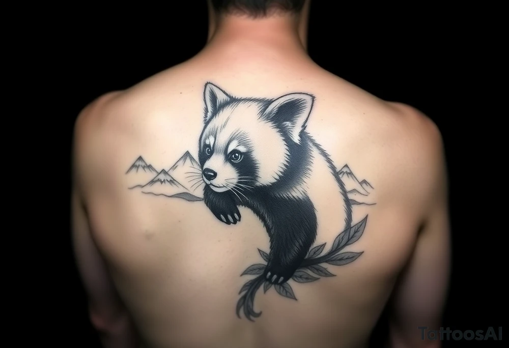 I’m after it being realistic and black and white with shading. For thigh

Having a red panda as the focal point.
The letters B and S incorporated.
Plus nods to
Harry Potter
Winnie the pooh
Avengers
Wild swimming
Mountains
Mcfly

In the back ground, waves, leaves to bring it together… tattoo idea