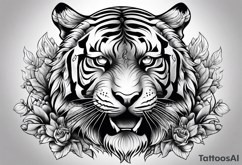tiger standing up tattoo idea