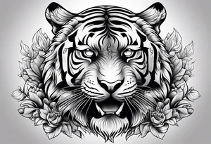 tiger standing up tattoo idea