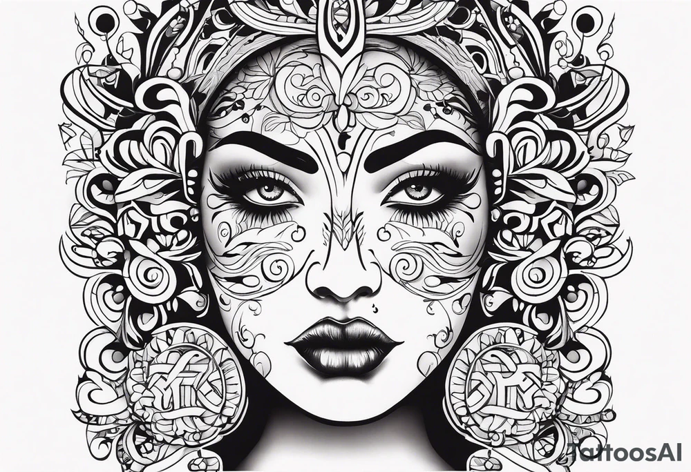 discipline and consistency words with a face tattoo idea