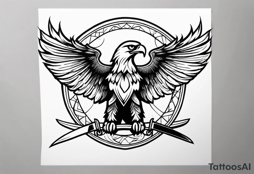 Eagle carrying sword tattoo idea