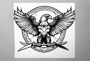 Eagle carrying sword tattoo idea
