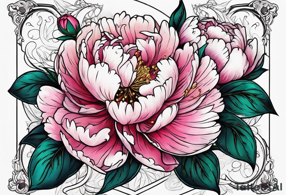 box peonies tattoo idea