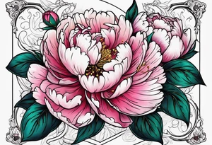 box peonies tattoo idea