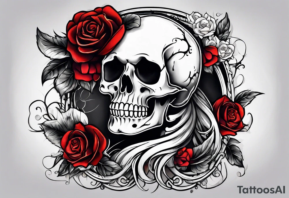 Wedding of two skeletons tattoo idea