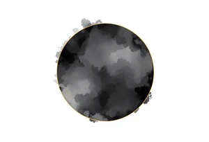 A solid black circle with a thin gold outline, evoking elegance and strength. tattoo idea