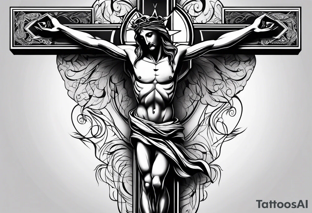 crucifix tattoo idea