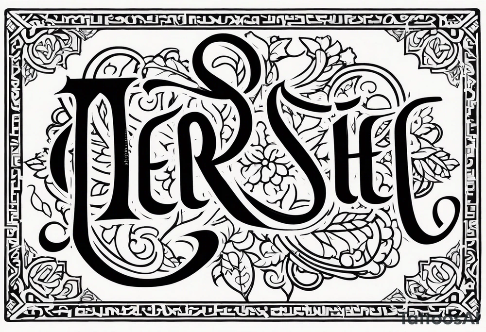 Text saying “Persia” tattoo idea