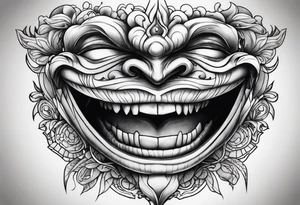 Evil smile face tattoo idea
