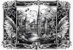 Musical theme with letters L and R tattoo idea