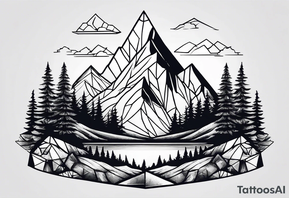 Mountains in a triangle tattoo idea