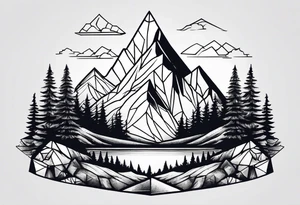 Mountains in a triangle tattoo idea