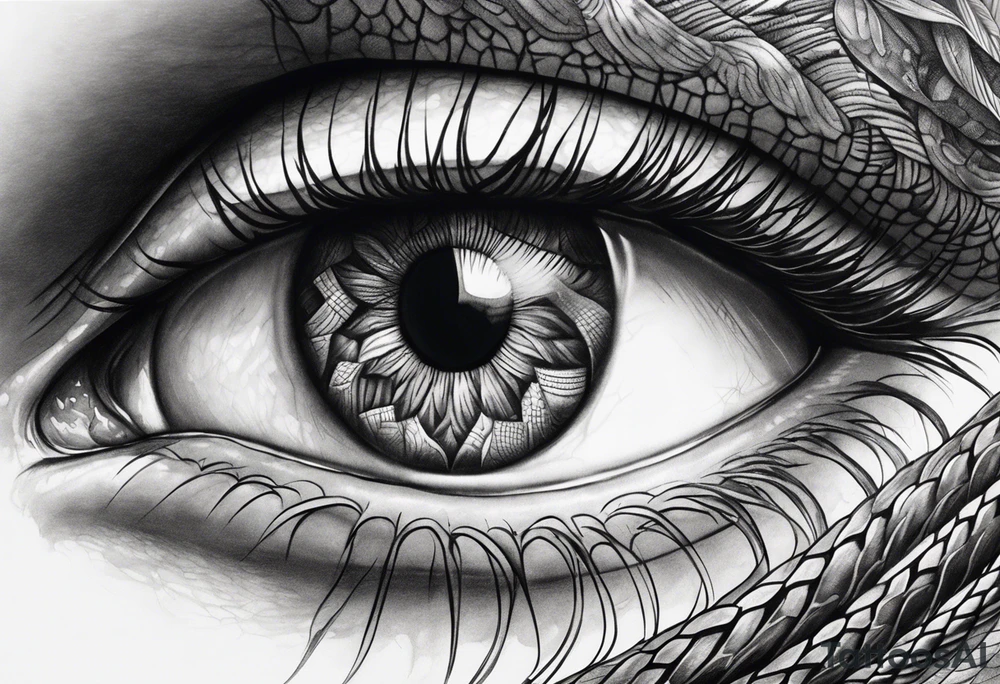 human eye inside the pupil is a snake tattoo idea