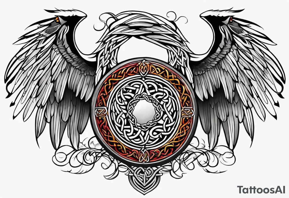 celtic band for around an arm, incorporating the word love, a gryffin tattoo idea