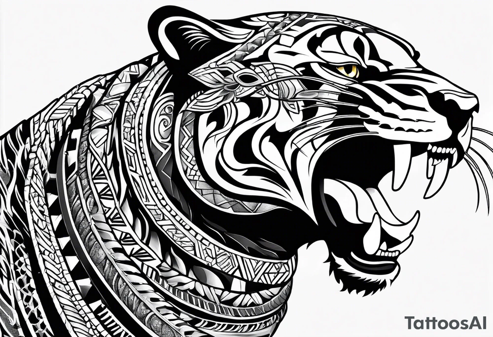 aztec black jaguar with snake tattoo idea