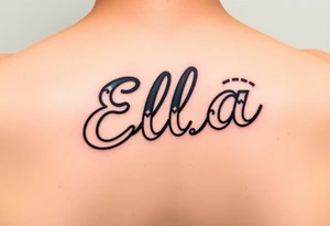 Ella name tattooed with hockey theme tattoo idea