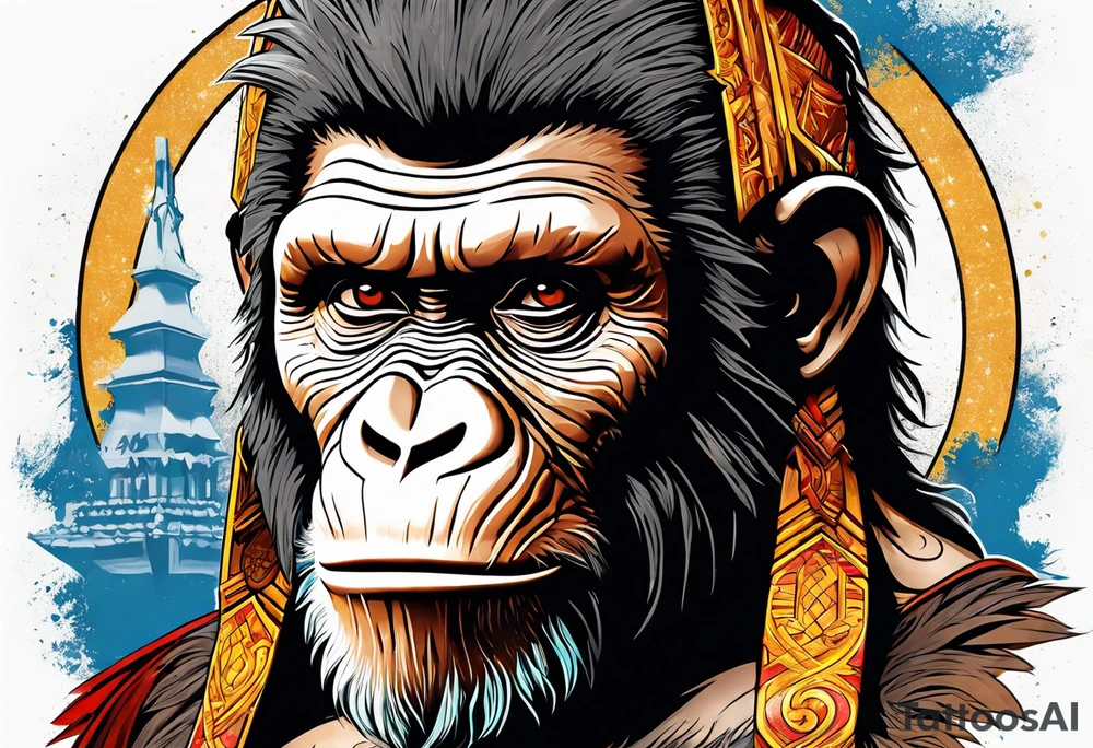 Caesar from the movie planet of the apes tattoo idea