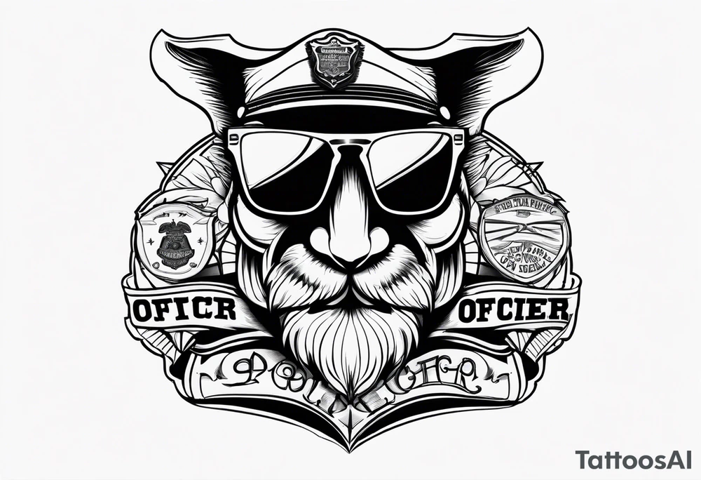 sunglasses Officer Bigdick tattoo idea