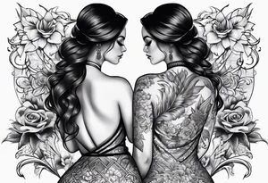 Woman from behind tattoo idea
