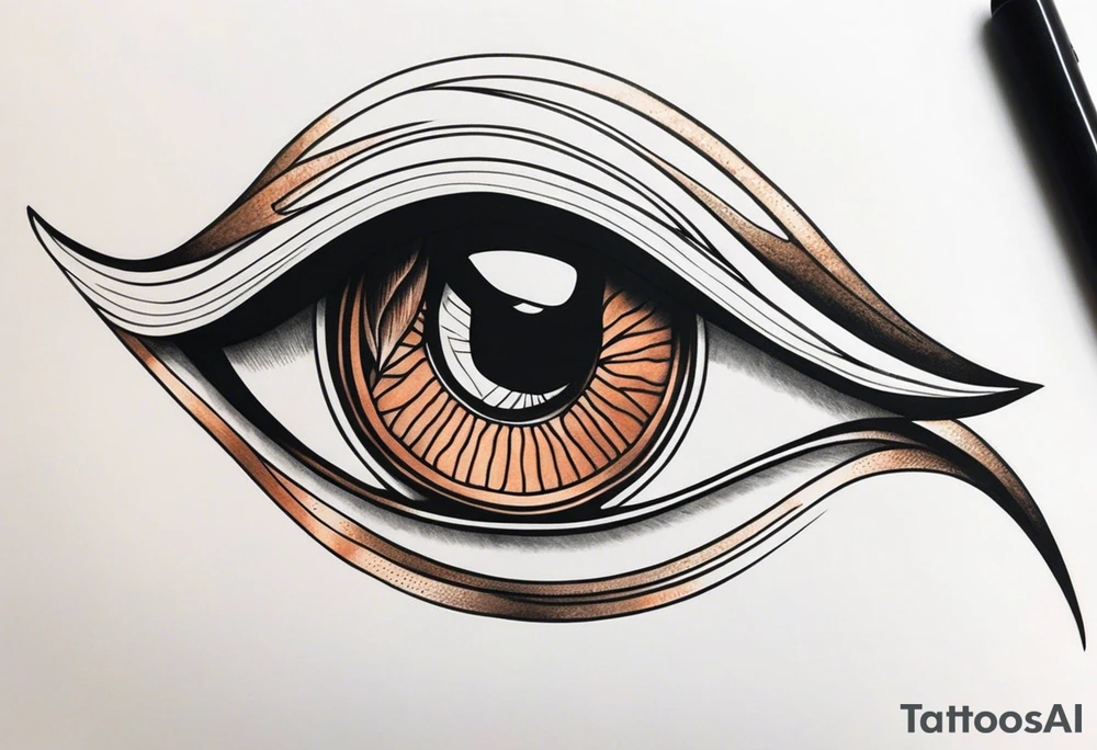Side view of a Snake eye with copper iris tattoo idea