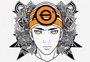naruto headband with the letters AR in the middle tattoo idea