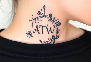 ATW initials inside a human bite mark tattoo idea