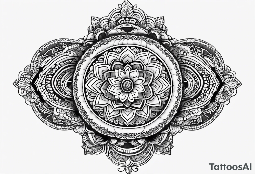 Rattlesnake mandala henna black tattoo design tattoo idea