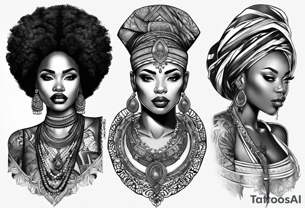 Afro art tattoo idea