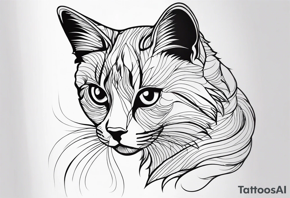 Черная кошка с крыльями бабочки tattoo idea