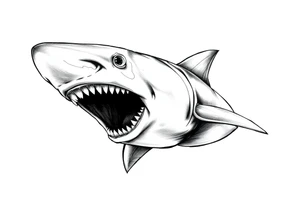 hammerhead-shark with open mouth. tattoo idea