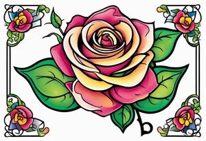 Rose with the stem spelling yolanda tattoo tattoo idea