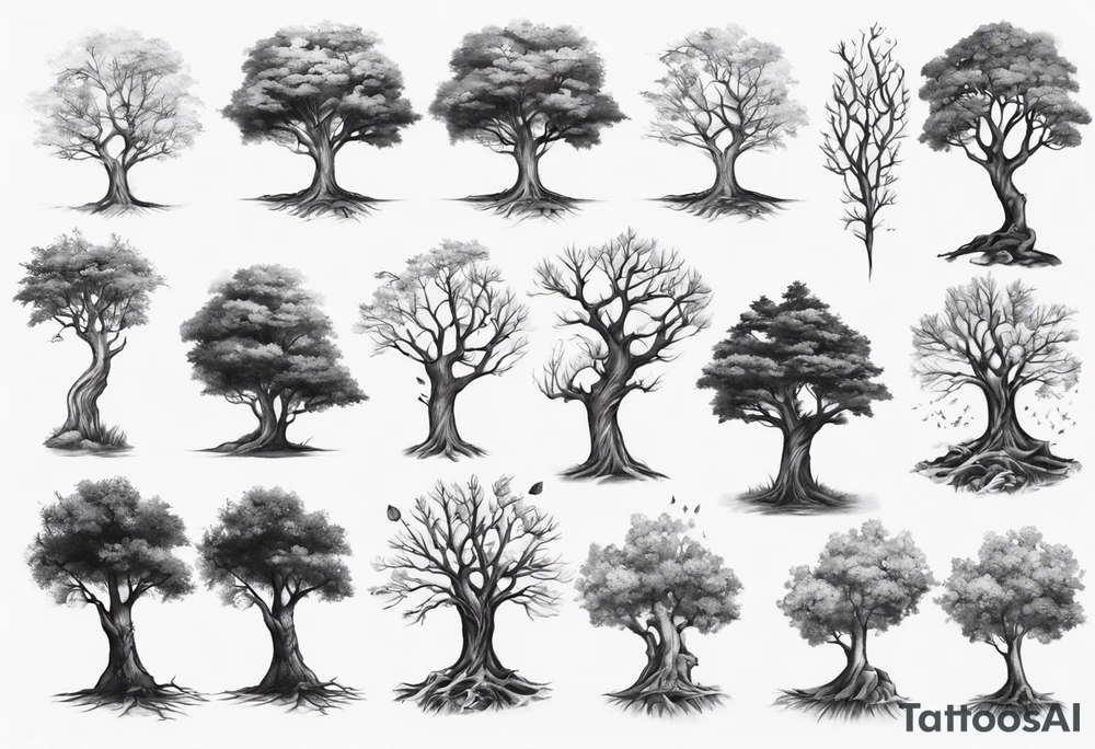 Two trees forearm tattoo idea