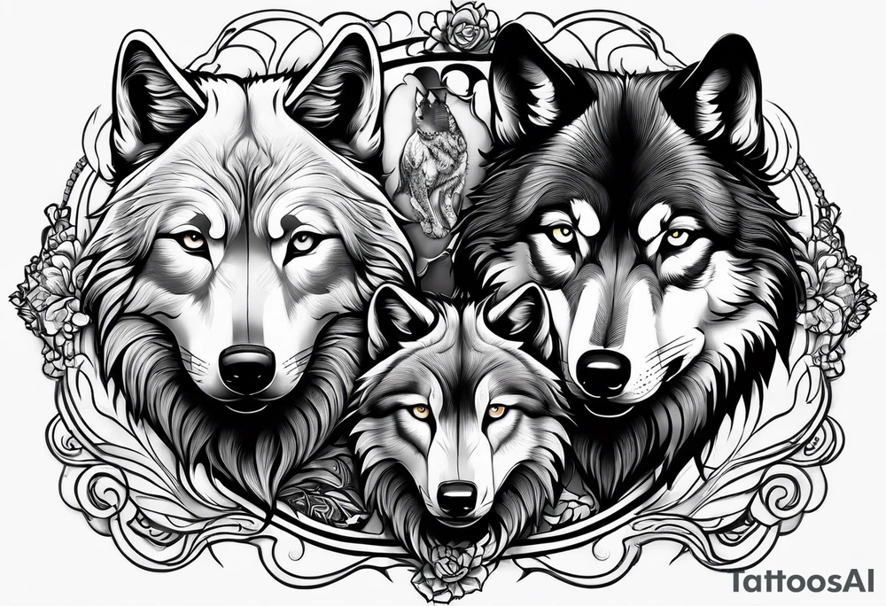 Wolves looking at you tattoo idea