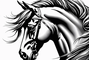 Horse portrait no shading tattoo idea