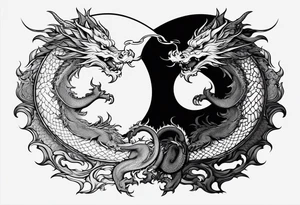 Yin and yang as a dragon tattoo idea