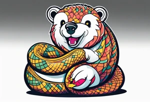 Snake wrapped around bear tattoo idea
