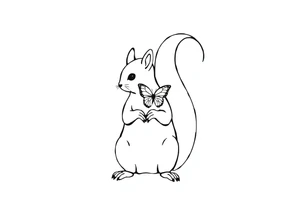Squirrel holding butterfly tattoo idea