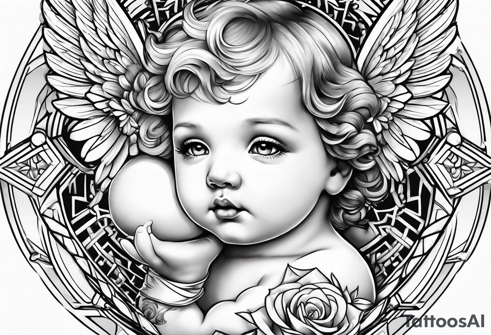 baby angel tattoo idea