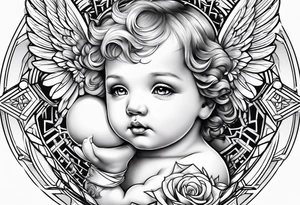 baby angel tattoo idea