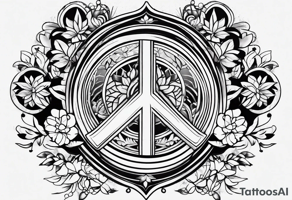 peace minimalist tattoo idea