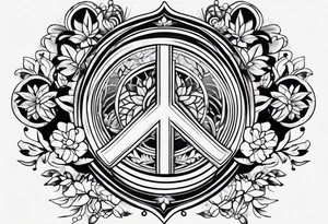 peace minimalist tattoo idea