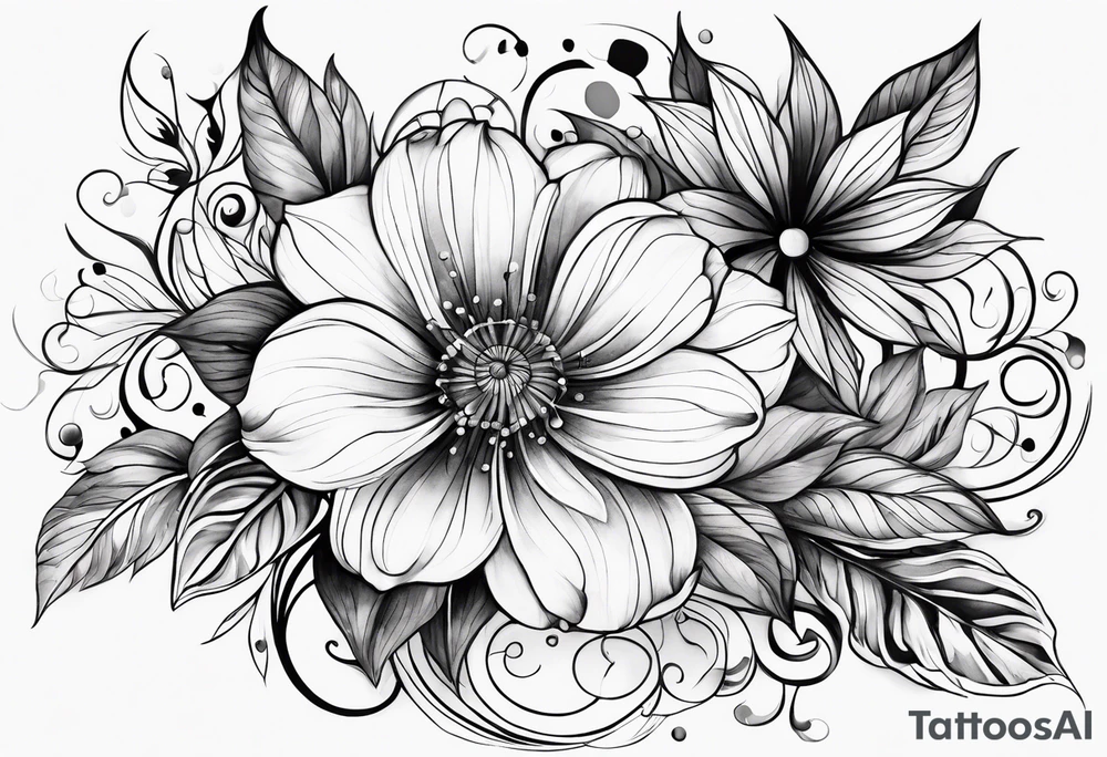 Abstract Chery flovers tattoo idea